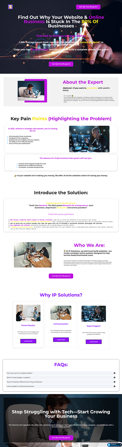 IP SOLUTION SALES FUNNEL LANDING PAGE ON SYSTEME.IO 3d automation branding email squence ghl expert ghl website design expert gohighlevel landing page expert graphic design kajabi expert lead generation logo online course creation squarespace expert systeme io website design systeme io workflow expert systeme.io expert systeme.io landing page systeme.io sales funnel expert