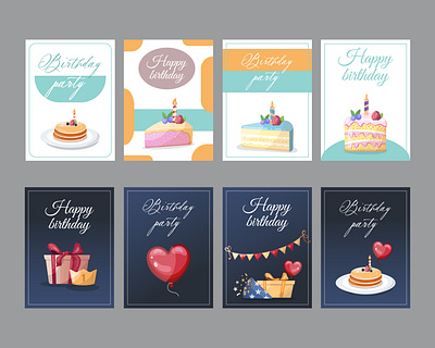 Birthday card design for postcards and covers stylish