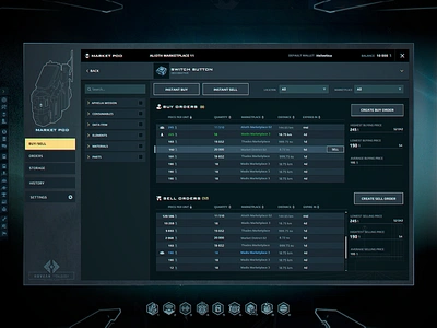 DUAL UNIVERSE - MARKETPLACE UI blue design games gui mmo scifi ui userinterface videogames