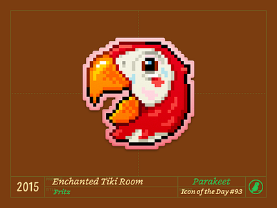 Icon of the Day #93 art design enchanted icon icons illustration macaw parakeet parrot pixel tiki