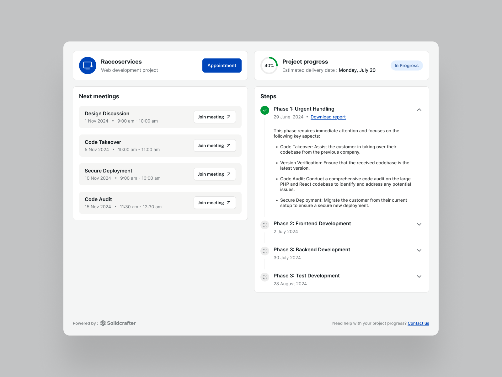 Project Tracking Dashboard – Empowering Seamless Client Collab app concept design desing landing page sass ui ui desing ui ux design user user experience user interface web app website