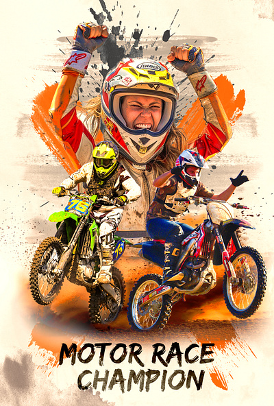 Moto Race Champion bike branding graphic design manipulationart photoshop poster race