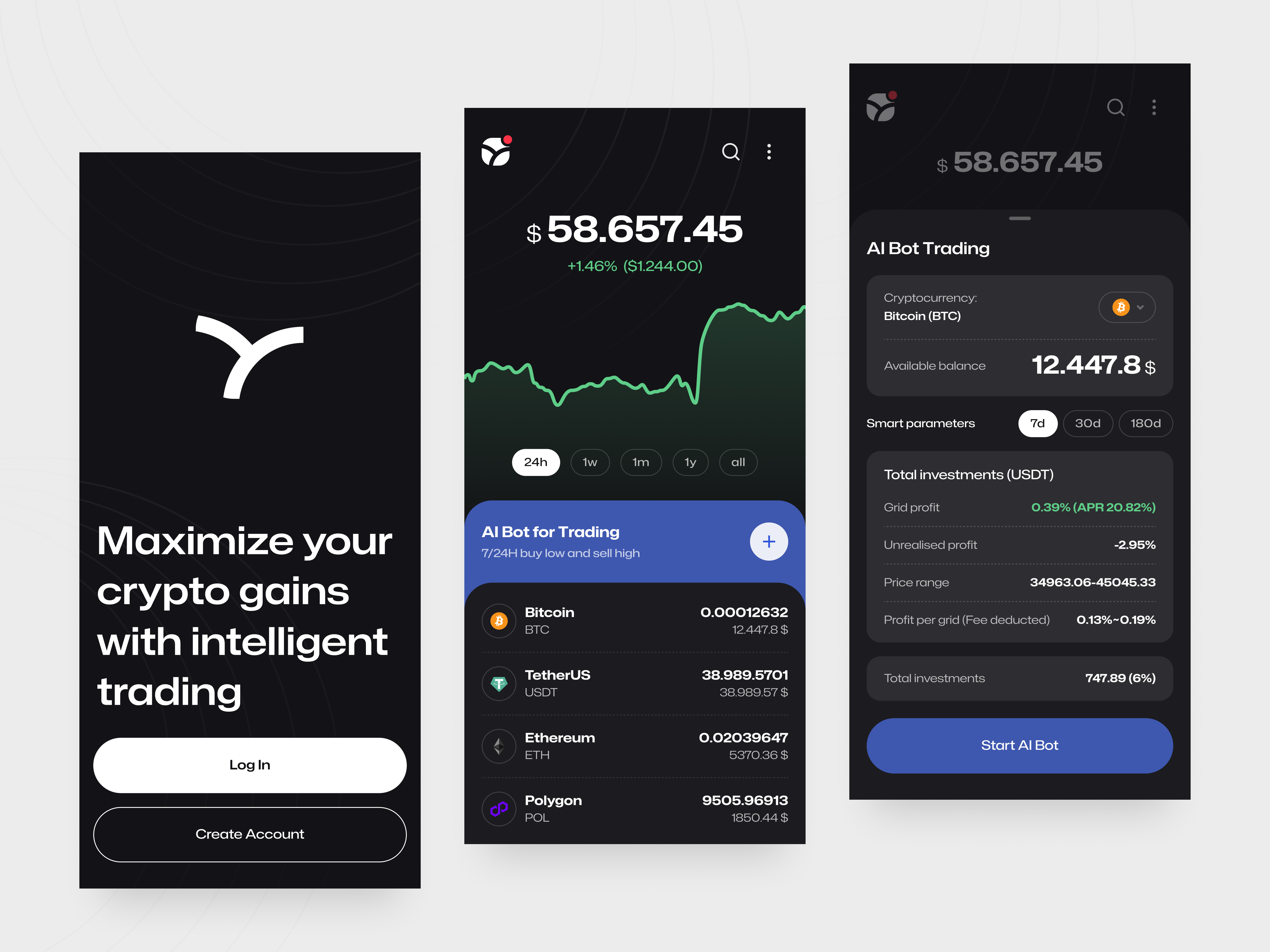 Example of AI-powered crypto trading app
