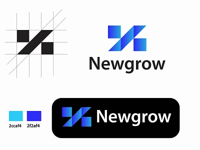 Newgrow logo design, modern n letter logo app brnding creative logo gradient logo graphic design logo logo brand logo design logo mark n concept technology logo