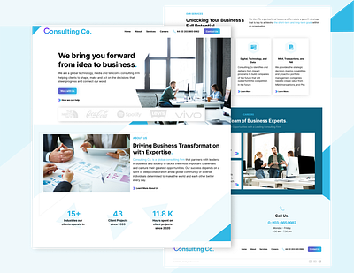 Professional Consulting Landing Page b2b branding business consulting consulting firm corporate corporate website figma figmadesign finance geometric design landing page logo uiux web design бизнес консалтинг