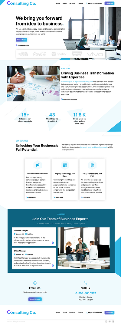 Consulting Co.: Web Design for Consulting Company branding consulting figma figmadesign logo ui uiux web design