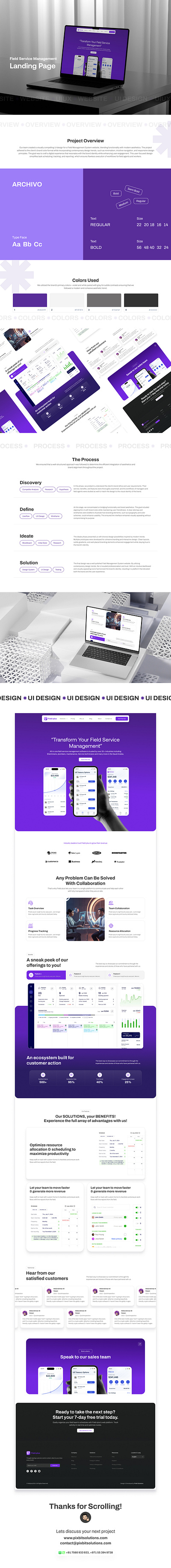 Field Management Service Landing Page Case Study app design casestudy custom website development design landing page ui website development company