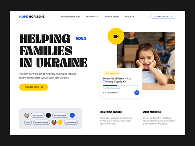 Humanitarian Web Site — Hope Horizons design help hero humanitarian ui uiux ukraine ux web web design website