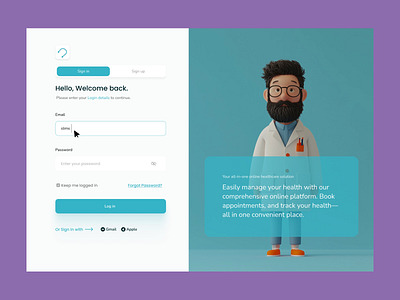 Healthcare Landing Page app application brand brandidentity branding design designposter doctor future growthmindset health health tracker logo logomark online online platform platform poster ui