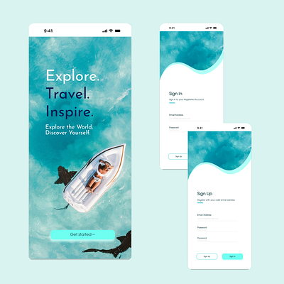 Travel App branding design figma ui