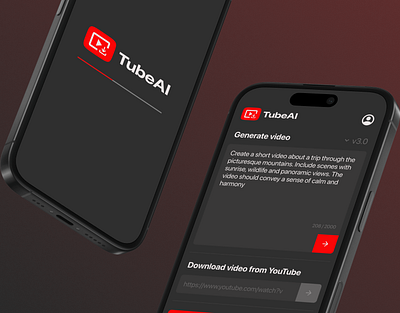 Design of the mobile application "TubeAI" app design figma interface mobile ui ux