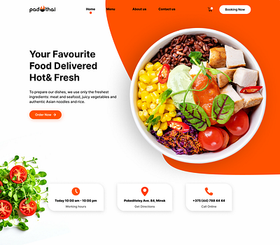 Pad Thai: Web Design for Food Delivery creativedesign delivery figma food graphic design logo ui web design