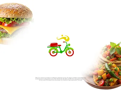 Creative Food Delivery Logo with Modern Bike Design solutions