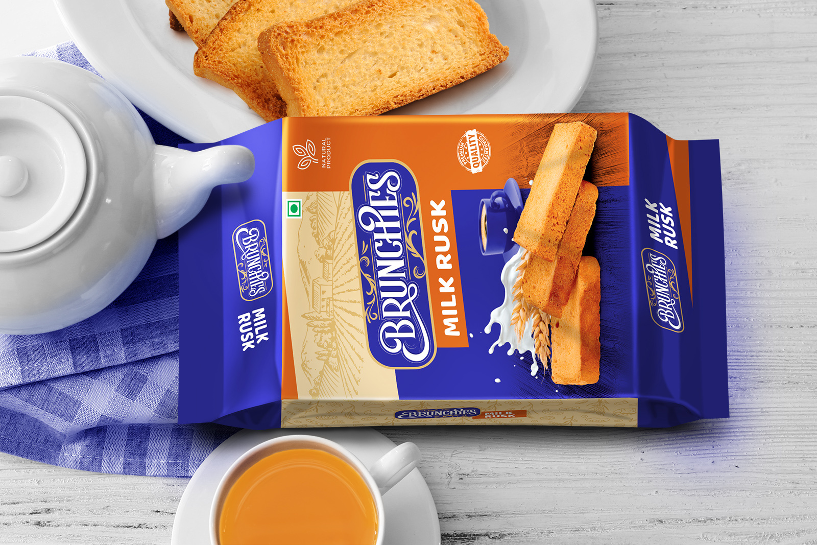 Brunchies Bakes Product Packaging Design 3d bakery branding bread toast graphic design logo packaging design pouch