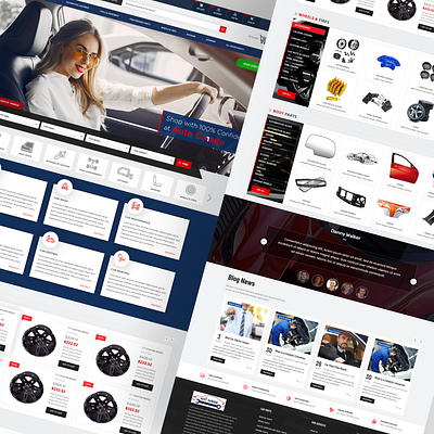 Auto Garage - Landing Page auto garage branding car maintenance car repair car spare parts design flat landing page ui web web application website