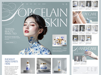 Skincare Cosmetic E-Commerce Website Design beauty beauty brand beauty clinic cosmetic store cosmetics e commerce ecommerce ecommerce design elegant fashion website landing page luxury minimalist design online shop online store premium shopping skincare store web design