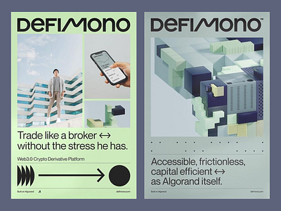 Defimono - Crypto Investments app brand brandidentity branding crypto design designposter finance financing invest investment logo logomark logotype poster ui ux web web design website