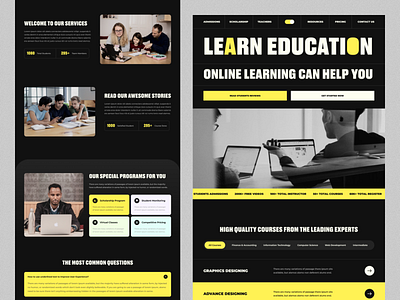 Education Website Design clean design creative design digital education dribbble 2024 education website home page ui learning learning management system learning platform minimal layout design online class online course online tutoring study tutor uiux design user experience user interface website landing page website template design