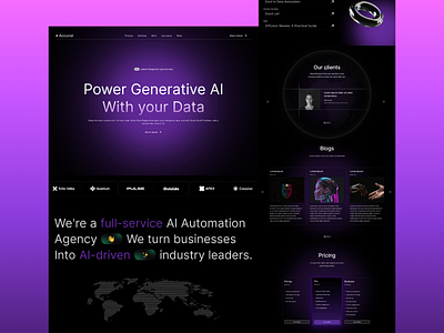 AI Landing Page 3d ai artificial inteligence branding design glassmorphism gradient graphic design landingpage logo ui uiux web website