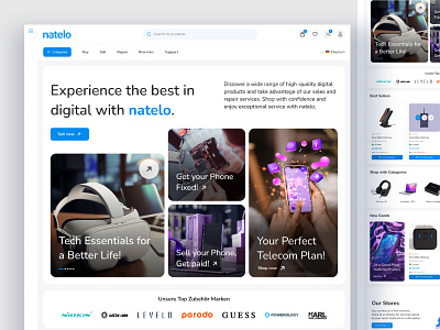 natelo: A Hub for Digital Product Sales, Repairs, and Buybacks design landing page mobile design u ui ui design uiux ux web design