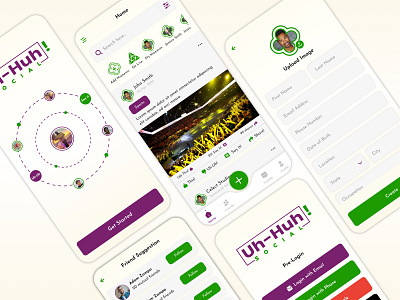 Uhhuh! - Social Networking App UI Design app design app development app screen app ui mobile app uiux user interface