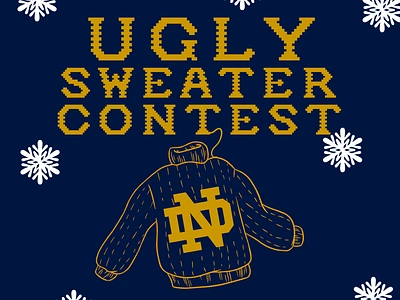 Ugly Sweater Contest Video Board Slide graphic design