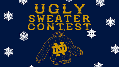 Ugly Sweater Contest Video Board Slide graphic design