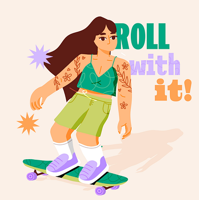 ROLL WITH IT! after effects animation design graphic design illustration motion graphics