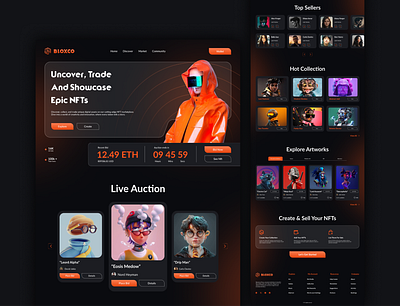 Bloxco custom web design figma landing page mobile design nft nft website product design ui ui design uiux design web design web development website website design