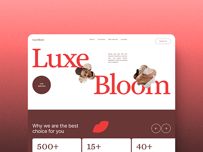 Luxe Beauty Salon Landing Page agency beauty beauty salon bold typography clean design clear design company corporate website design design landing page massage spa trendy design ui ux uiux web design web designer near me website redesign wow design