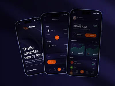 Crypto Trading Mobile App - Galaxy binance bitcoin coinbase crypto app crypto exchange crypto trading crypto wallet cryptocurrency finance fintech fintech app mobile app mobile app design trading app ui ux