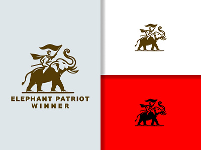 Elephant Winner Logo agency aggression alcon logo america animation branding elephant logo elephant winner logo elephants flight freedom illustration new style outdoor selected logo strong ui ux vector wilderness