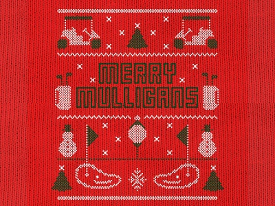 Merry Mulligans christmas design golf golf cart illustration mulligans process puma snowman vector