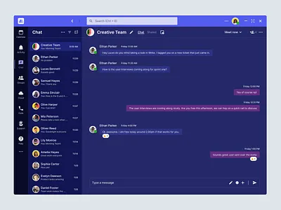 SaaS App Design product saas saasdesign teamcommunication ui ui design ux ux design workplaceapp
