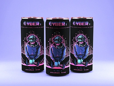 Cyber Energy Drink Can Design 250 ml can design can design energy drink design food package food packaging graphic design package packaging soda can design