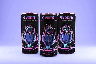 Cyber Energy Drink Can Design 250 ml can design can design energy drink design food package food packaging graphic design package packaging soda can design