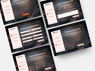 Multi-questionnaire Form contact form figma design form glassmorphism inspiration modern design multi form questionnaire travel travel app travel design travel form travel website ui ui design ux design