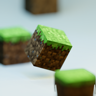 3D Grass block | Rookryn 3d blender block game minecraft render