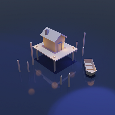 3D Swamp House | Rookryn 3d blender cute house