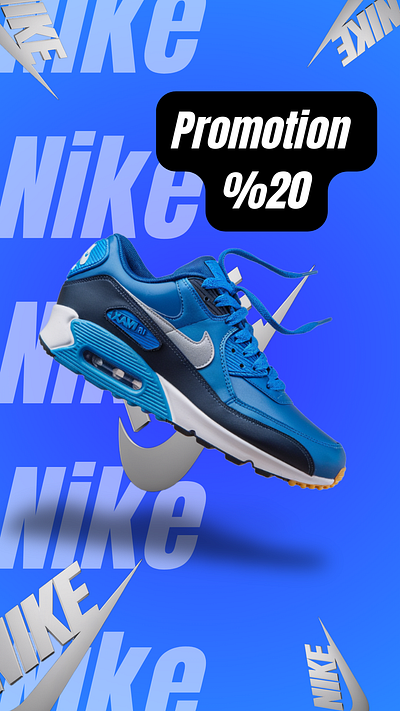 Create Eye-Catching Nike Shoe Instagram Story Template 3d branding design graphic design illustration instagram logo social media story ui