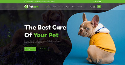 Petzon - Pet Care Website Figma Template figma figma template pet pet figma pet website petzon ui website