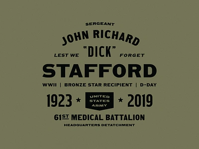 Lest We Forget army ben stafford d day design graphic design honor lockup medic type typography united states war world war 2 ww2 wwii