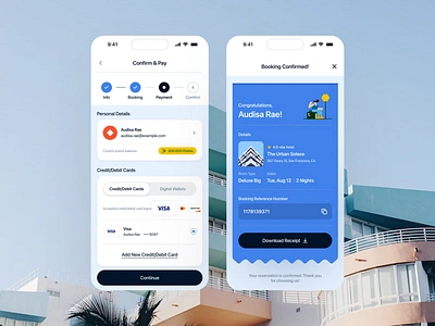 Confirm page - Exploration booking checkout clean design confirm page design exploration hotel hotelapp mobile payment method receipt reservation ui