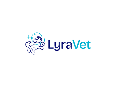 LyraVet animal astronaut brand branding design dog doggy elegant illustration linear logo logo design logo designer logodesign logodesigner logotype modern pet space vet