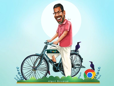 Sundar Pichai (CEO of Google) ceo of google character design cycle story google google ceo illustration madurai pichai sundar sundar pichai