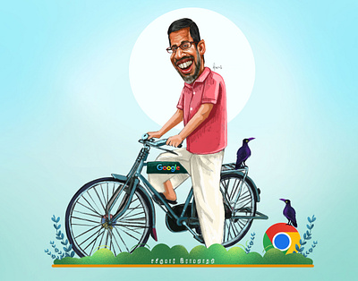 Sundar Pichai (CEO of Google) ceo of google character design cycle story google google ceo illustration madurai pichai sundar sundar pichai