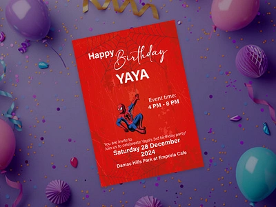 Spider-Man birthday card design 3d animation birthday branding card graphic design invite logo motion graphics spiderman ui