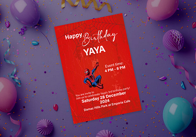 Spider-Man birthday card design 3d animation birthday branding card graphic design invite logo motion graphics spiderman ui