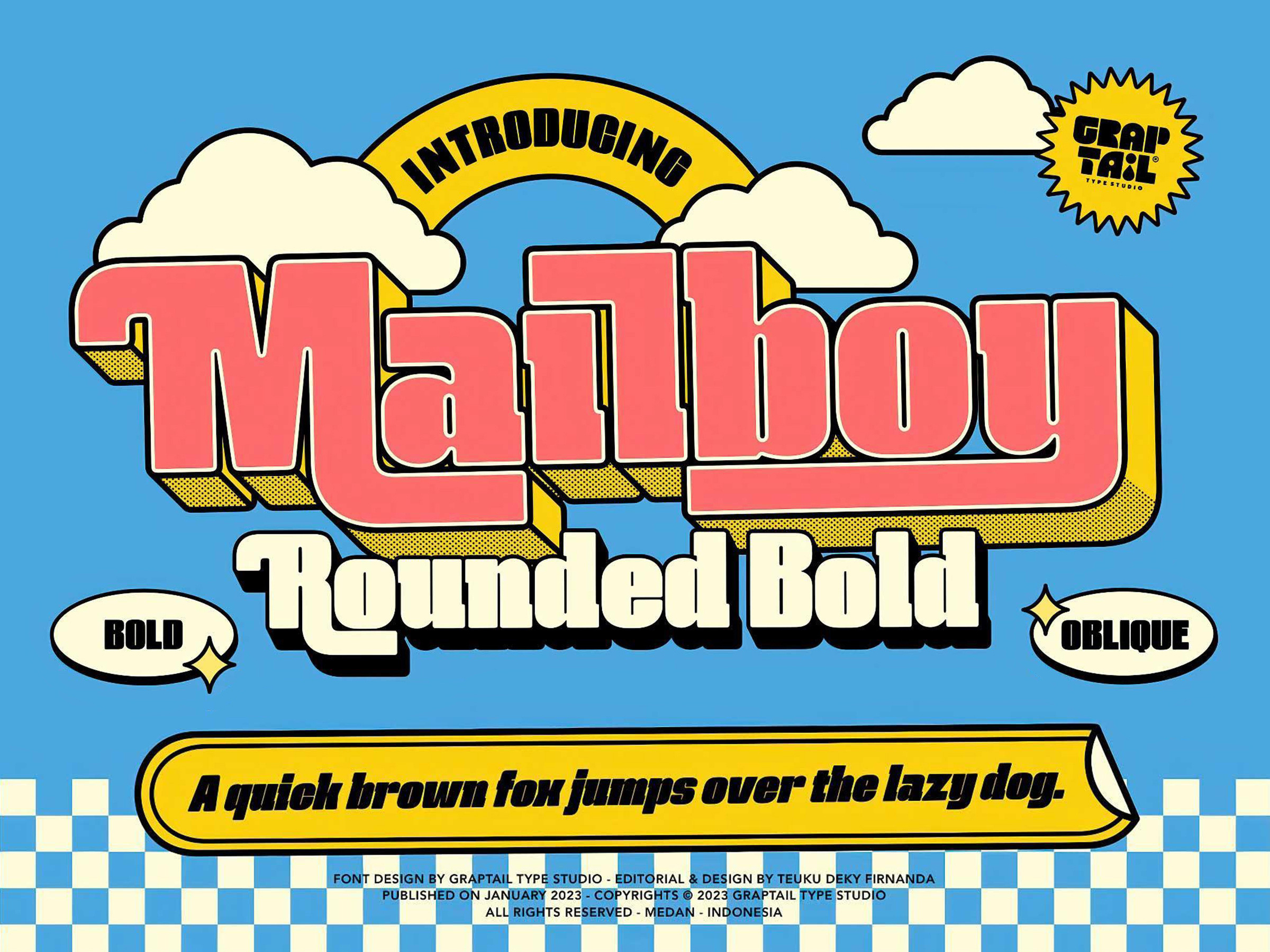 Mailboy — Rounded Bold Font 70s 80s 80s font bold bold font cartoon cartoon font chunky comic display display font download font pixelbuddha retro retro font rounded type typeface typography