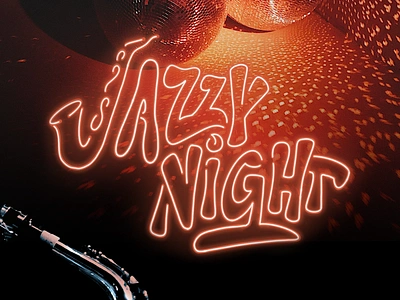 Jazzy Night – lettering for a poster graphic design illustration lettering neon poster print typography